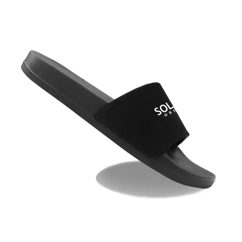 Dép quai nam nữ SOLUTION in chữ nổi bền đẹp, đế cao 2.5cm, quai vải đệm êm, đế chống trơn trượt Luxe T27 5