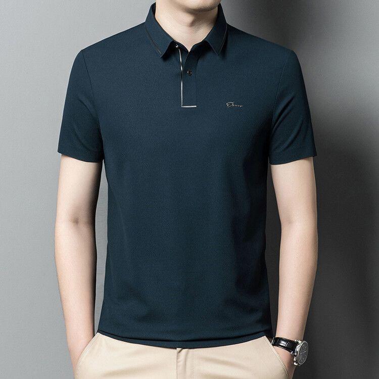 Product Introduction of Áo Thun Nam Ngắn Tay Mùa hè, 100% Cotton Thật, In Ve Áo Nặng, Áo Polo, Dễ Phối Đồ Dáng Rộng Vừa Vặn, Tay Lửng Áo, Dành Cho Nam Giới Menswear Có Cổ 29