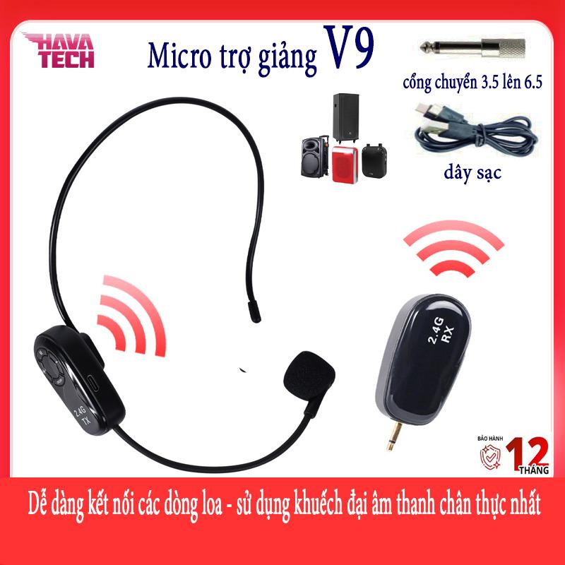 Micro trợ giảng V9 không dây dễ dàng kết nối loa sử dụng giảng dạy hội họp âm thanh khuếch đại chân thực