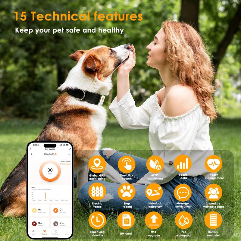 Product Introduction of [Ready Stock&COD]2024 newest design 4G GPS pet tracker real-time positioning fence health detection heartbeat and body temperature for pets 20