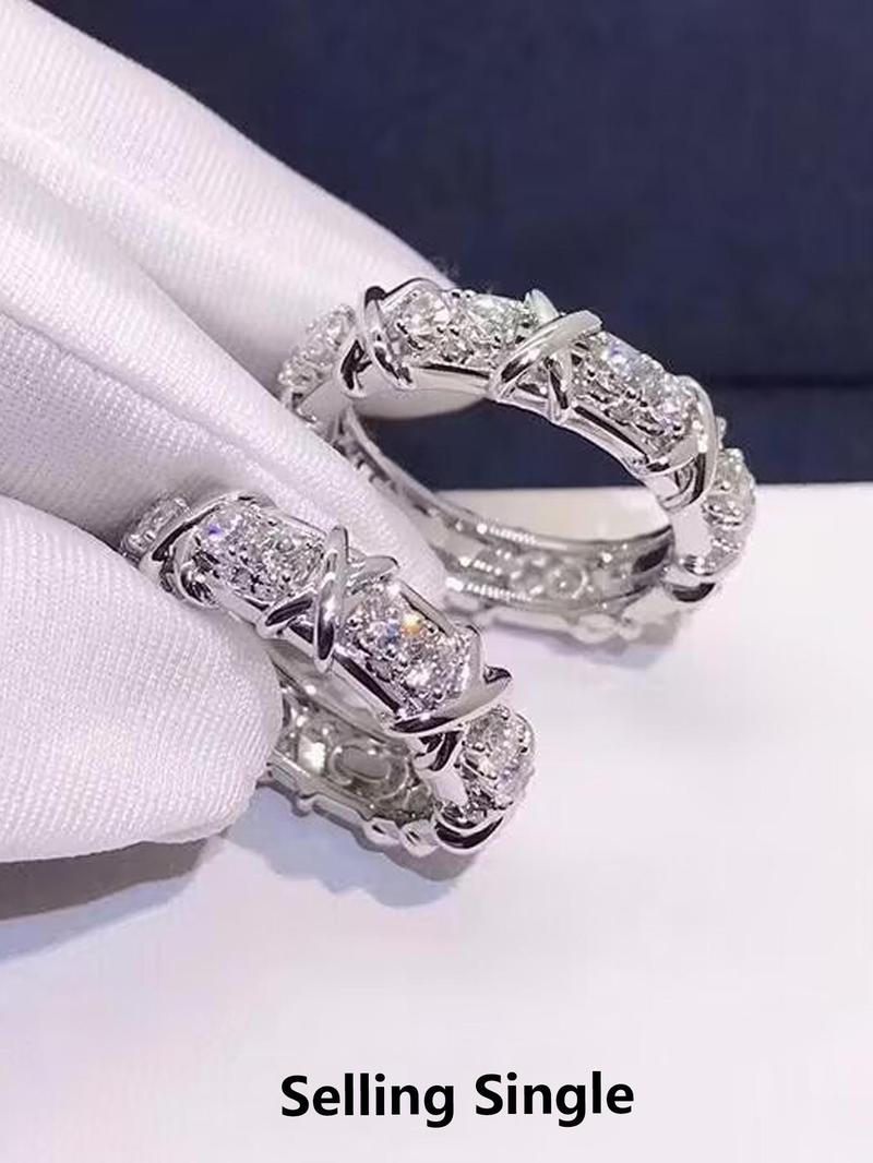 Product Introduction of Shiny Zirconia Decorated Ring, Fashion Accessories for Women & Men, Trendy All-match & Exquisite Jewelry for Birthday Gift 6