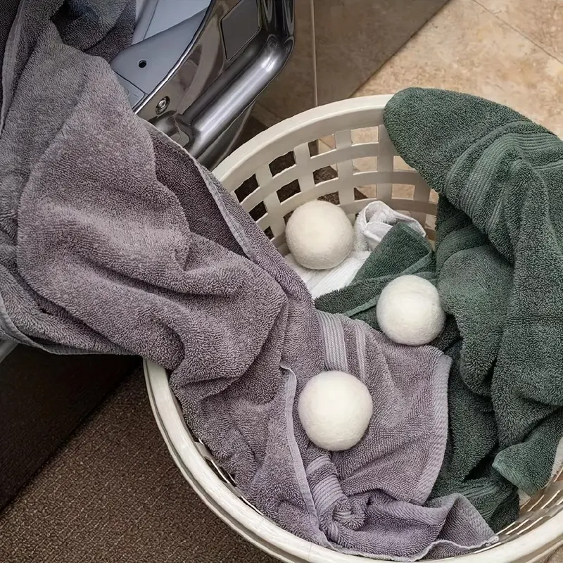 Organic Wool Dryer Ball, 2 Counts Reusable Natural Laundry Ball, Fabric Softener, Wool Dryer Ball for Home Laundry Room 6