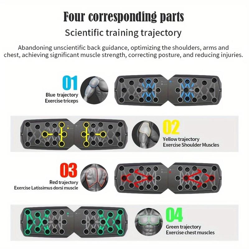 Portable Multi-functional Push-Up Training Board, 1 Set Chest & Abdominal Muscle Workout Equipment for Men, Home Gym Accessories 7