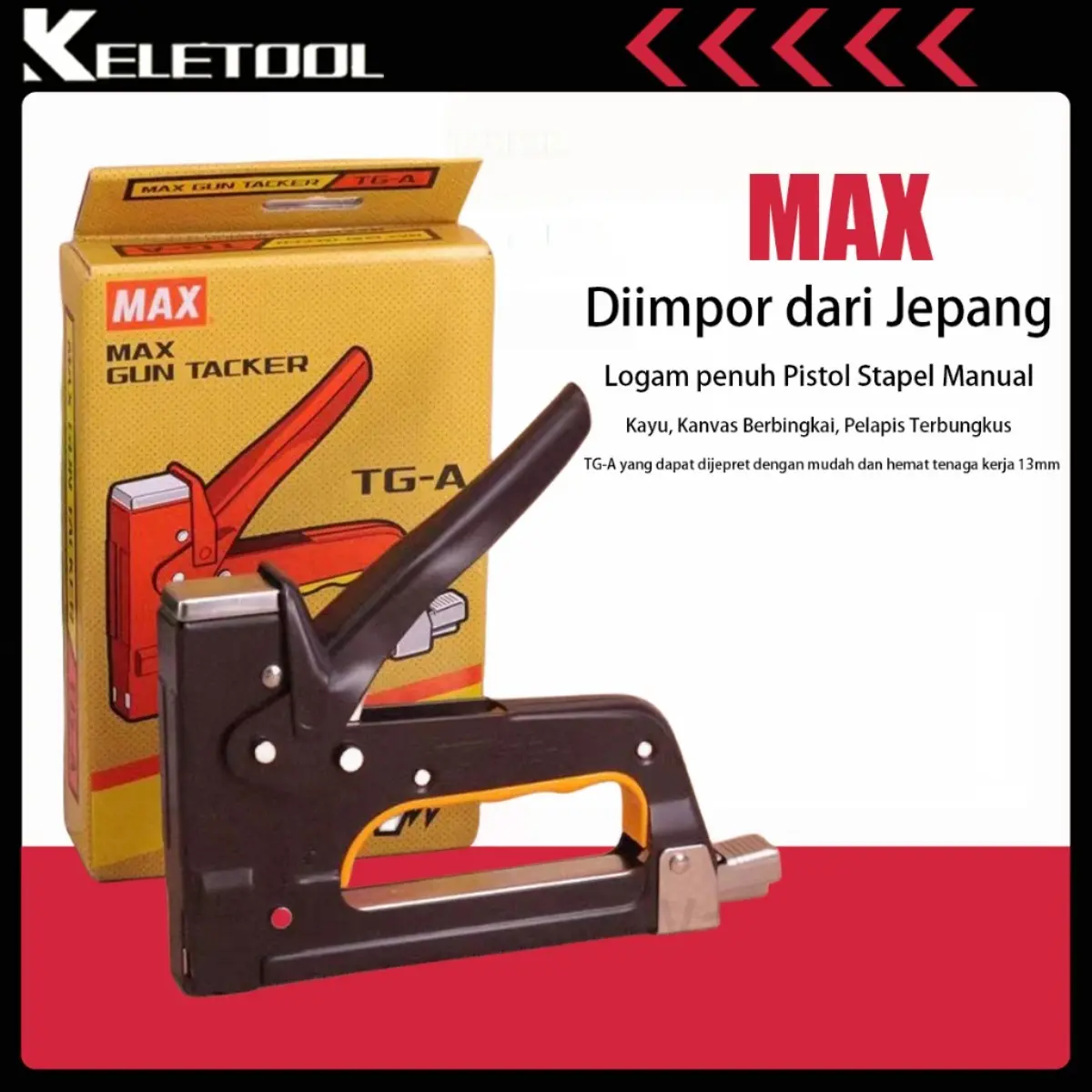 100% OriginalStapler Tembak Gun Tacker TG-A Max Original Guntacker Alat Stapler Tembak Max Isi Staples Gun Tacker T3-10MB Klip Tembak Stationery