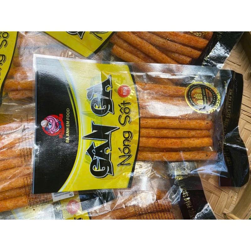 Ăn vặt cùng chan Gói Snack Gân Gà Nóng Sốt BA ANH EM, Gân Gà Que Tăm Cay Tuổi Thơ, đồ ăn vặt cổng trường cay cay Food