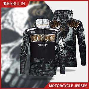 BABULIN Motorcycle Jersey Shirt Riding Jerse Rider LongSleeve cycling for men Bike Rider with hooded hoodie  jersey