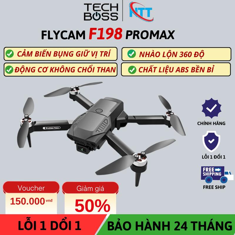 Plycam mini F198 Pro, Máy Bay Điều Khiển Từ Xa 4 Cánh Flycam Cao Cấp Giá Rẻ 2 Camera, Pin Lithium 1800mAh Dành Cho Người Tập Bay Và Mới Chơi Frycam vn bảo hành của nhà sản xuất