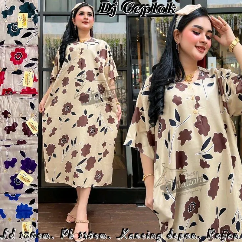 PROMO daster jumbo terbaru batik PEKALONGAN baju wanita cantik outfitt outwear atasan keren MURAH batik modern indonesia Motif Busui Pendek Tidur
