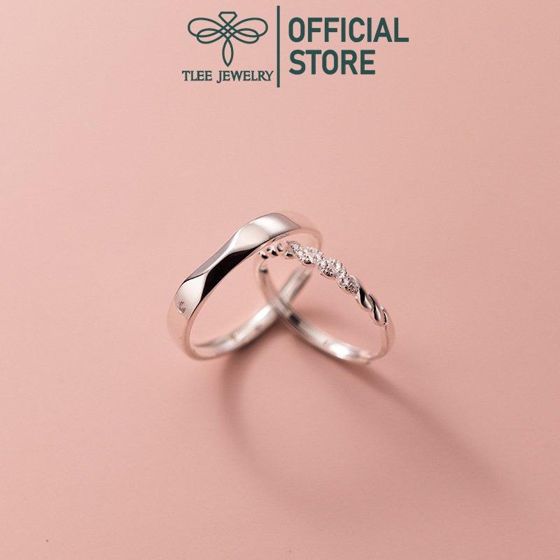 Nhẫn đôi bạc Tlee mẫu đeo đôi mẫu Twisted TLEE JEWELRY ND0104