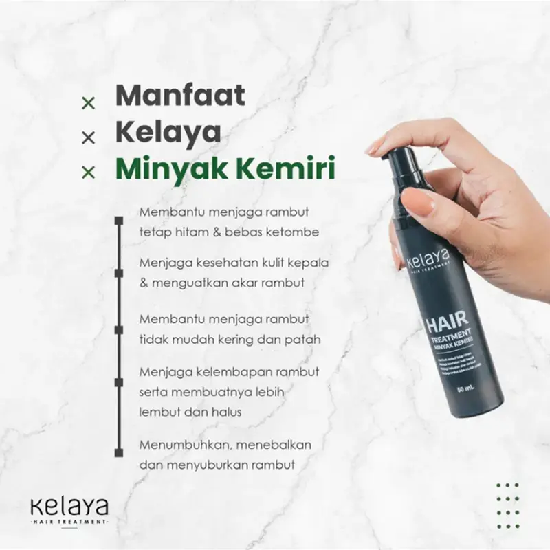 PAKET KELAYA HAIR TREATMENT Shampoo + Hair Serum + Minyak Kemiri Ekstrak Kemiri With Aloevera Original BPOM 3