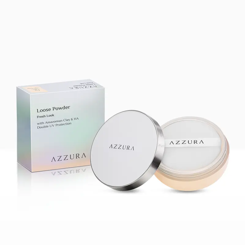 AZZURA Loose Powder | Bedak tabur | Double UV Protection | Fresh Look 4
