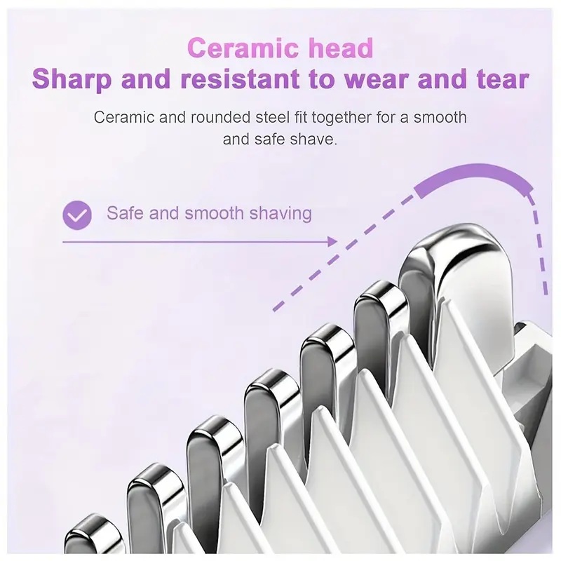 Electric Hair Removal Tool, 2 in 1 Waterproof Hair Trimmer for Arms, Bikinis, Private Areas, Portable Hair Removal Tool for Women 5