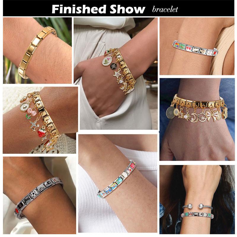 Product Introduction of Charm Italian Modular Charm Bracelet Links Fit 9mm Bracelet Stainless Steel DIY Making 8