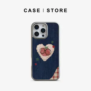 Case_store Checkerboard Heart Luxury Electroplating  Frame  Case  for iPhone 13 12 15 11 14 Pro Max 7 Plus XR X 7 8 14 15 Plus XS Max SE Shockproof  Bumper  Cover