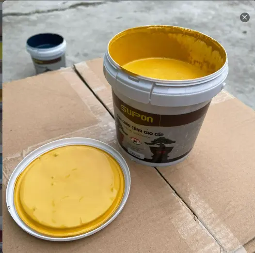 [Lon 1 Kg ] Sơn Chậu Cảnh Màu Vàng Đậm 0028-Sơn Bán Bóng Cao Cấp Hệ Nước Có Kháng Kiềm