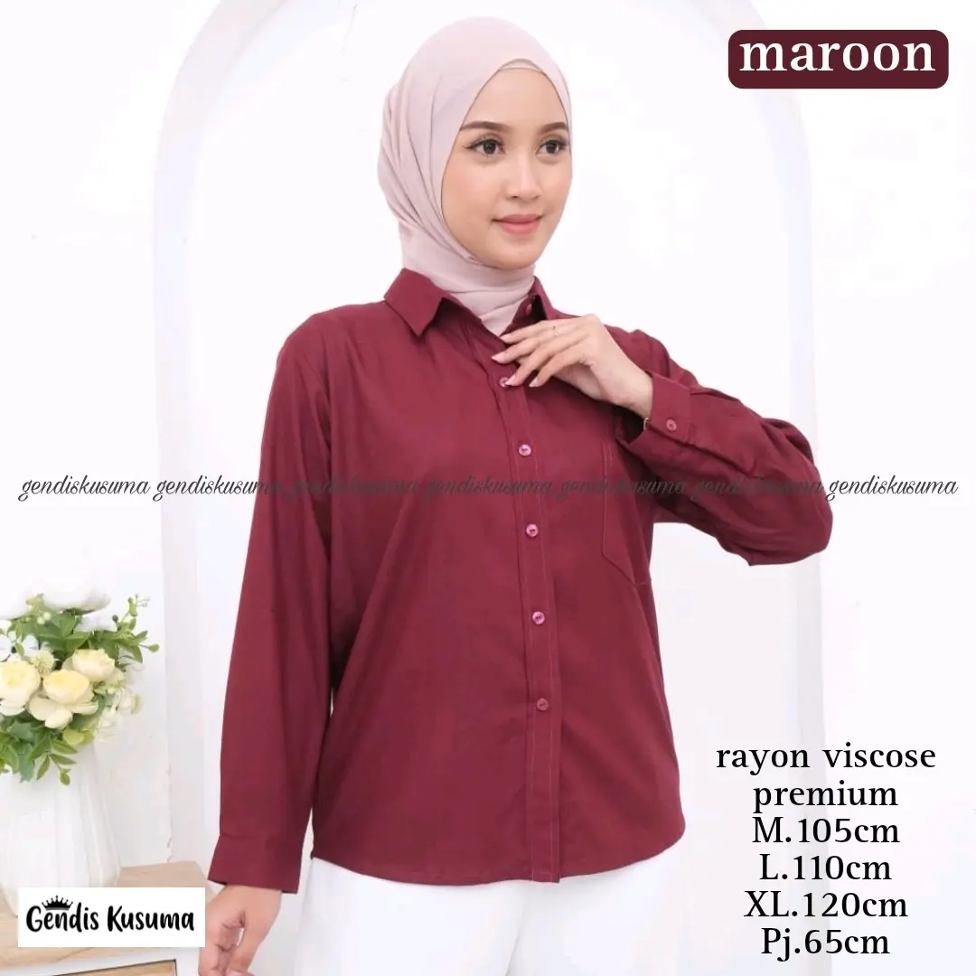kemeja basic polos wanita rayon viscose premium ukuran Nyaman Oversize Atasan Busui Katun Baju Santai