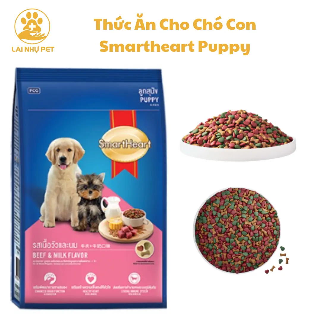 Thức Ăn Cho Chó Con Smartheart Puppy 8kg-Lai Nhự Pet.