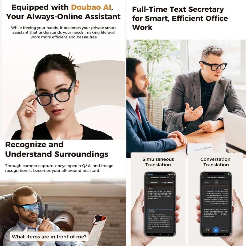 2026 4K HD AI Smart Glasses Chat GPT 800MP Camera Bluetooth Call 290mAh Battery 32GB Voice Assistant Control Smart Glasses 2025 - Image 5