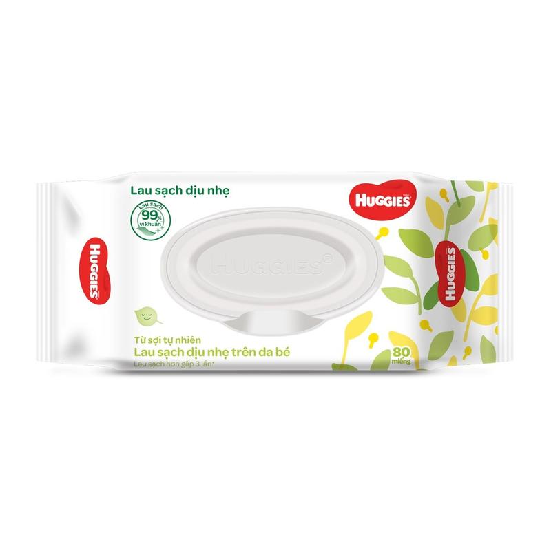 Khăn ướt HUGGIES không mùi gói 80 tờ, HSD: 2027