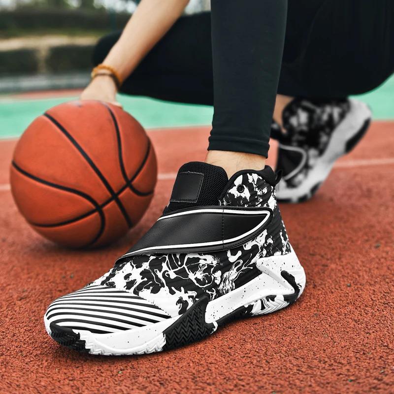 Zapatillas de baloncesto para hombre, transpirables, acolchadas, antideslizantes, deportivas, para entrenamiento de gimnasia, zapatillas de baloncesto atléticas para mujer_voghion.com