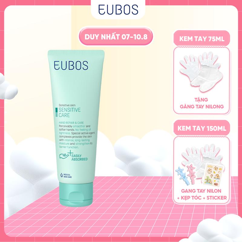 [DEAL ĐỘC QUYỀN LIVESTREAM] Kem Dưỡng Da Tay EUBOS Giúp Mềm Mịn, Dưỡng Ẩm An Toàn Cho Da Nhạy Cảm Tuýp 75ML