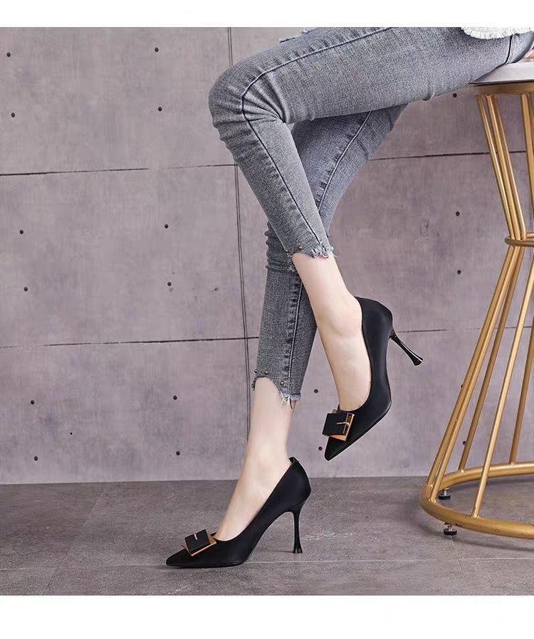Product Introduction of Giày Giày Cao gót Da Thật Mềm Mại, Dành Cho Nữ, Thời Trang, Mũi Nhọn, Màu Nude, Linh Hoạt, cổ thấp 24