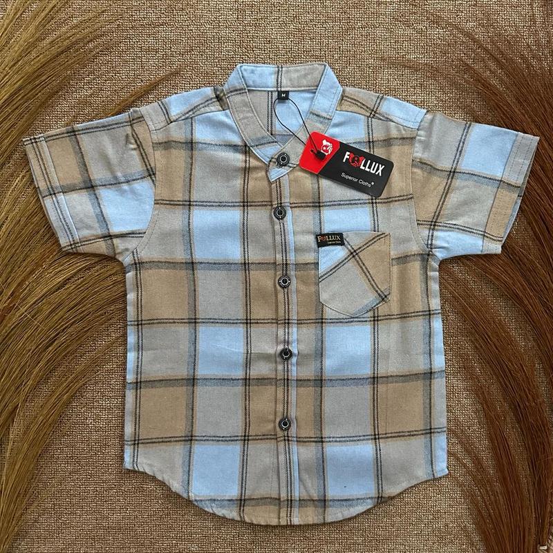 Follux - Kemeja Flanel Import anak laki-laki lengan pendek bahan lembut dan nyaman Fashion kids 3