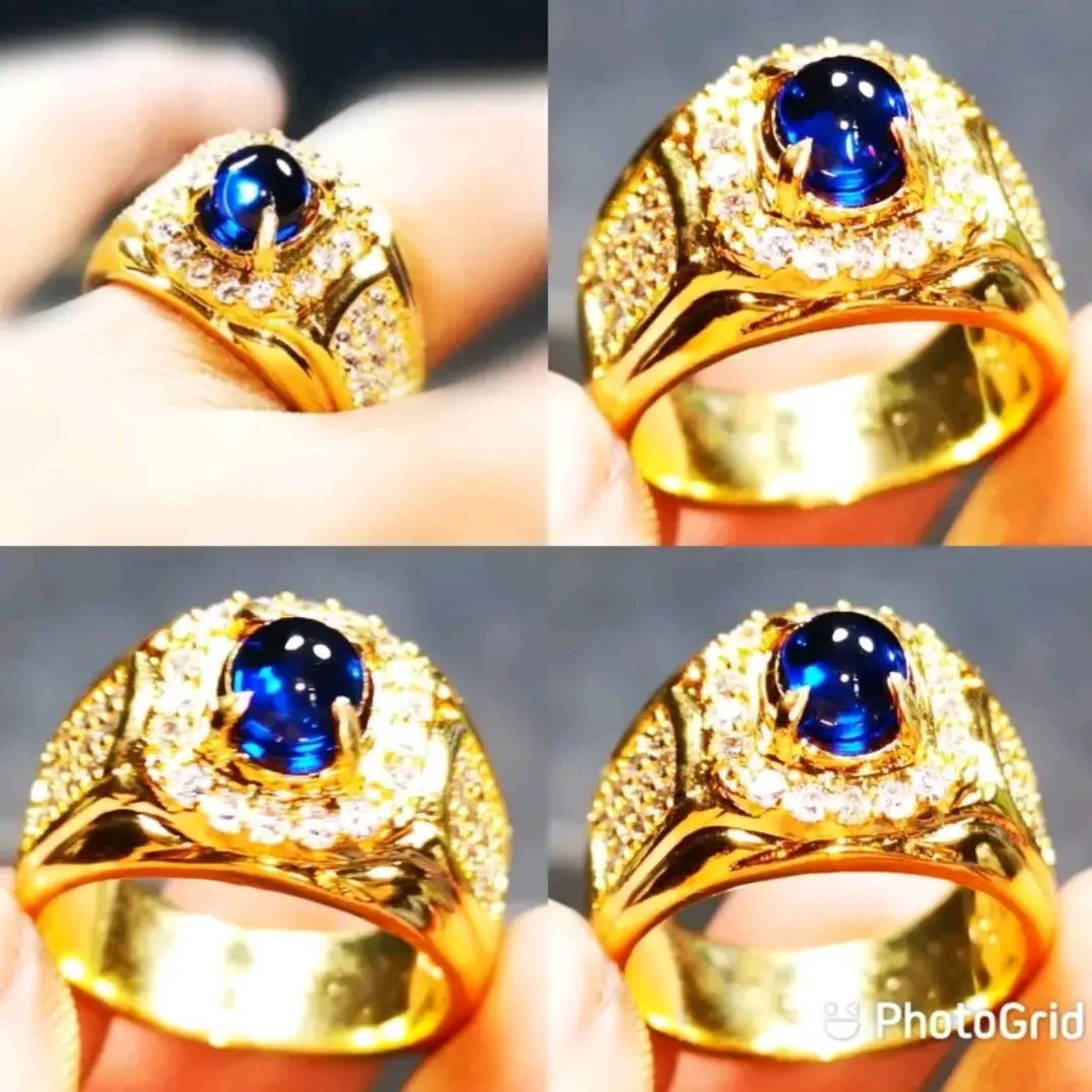 COD Batu cicin Asli Lip4n Biru Elegant
