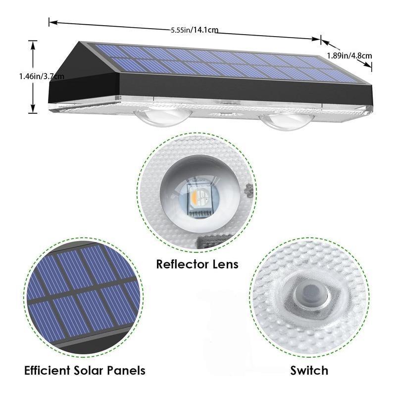 Product Introduction of Solar Powered Wall Mounted Light, 1 Set Waterproof Solar Outdoor Light, Solar LED Light for Garden Patio Yard Decor, Outdoor Lamp for Patio Furniture, Fence 1