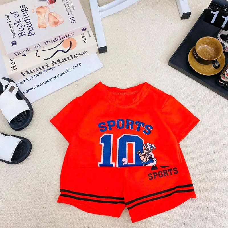 Combo 3bộ 3màu Bộ thể thao 10 Cộc cho bé trai.gái.Chất đũi co giãn mềm mịn mát cho bé size 3-27kg 6