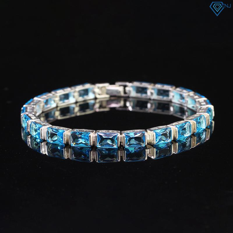 Lắc tay bạc nam tennis đá xanh dương LTA0121 - Trang Sức TNJ