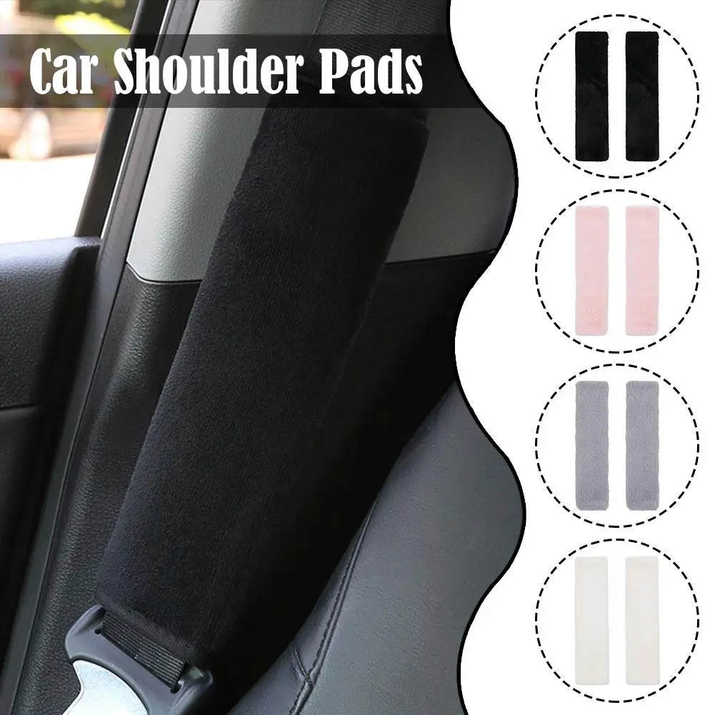 Car Shoulder Protection Cover Car Accessories Simple Ice Silk Plush Soft And Comfortable Fabric Convenient Seat Belt Protection Cover