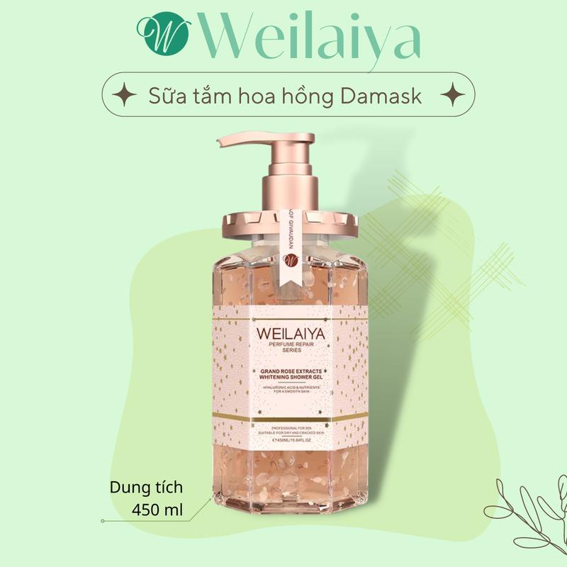 Sữa tắm Weilaiya  dưỡng body cánh hoa hồng Damask,  450ml