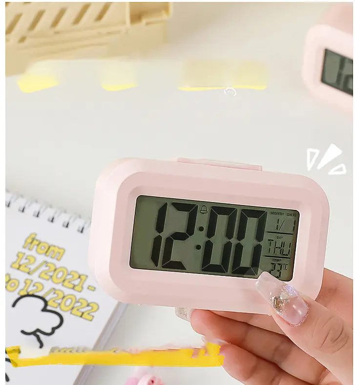 Đồng hồ báo thức điện tử, đồng hồ để bản màn hình LCD mini Decor Decor Phòng  Trang Trí Nhà Treo Tường