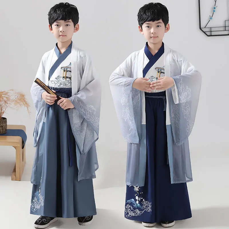 Trang Phục Hán Phục Trung Quốc Cho Bé Trai, Thích Hợp Cho Mùa Thu Và Mùa Đông, Trang Phục Cổ Trang Cho Bé Trai Nhỏ Bộ Đồ Tang, Phong Cách Trung Quốc, Thích Hợp Cho Học Tập Và Biểu Diễn Sân Khấu, Trang Phục Cho Trẻ Em