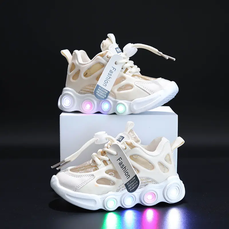 Giày Hợp Xu hướng Có Đèn LED, Dành Cho Trẻ Em, Thích Hợp Cho Bé 1-6 Tuổi, Lưới Ruy Băng Chữ Cái, Thoáng Khí, Giày Nhẹ Thường Ngày Được Khuyến Nghị Nên Lựa Chọn Lớn Hơn Một Cỡ, 2023 6