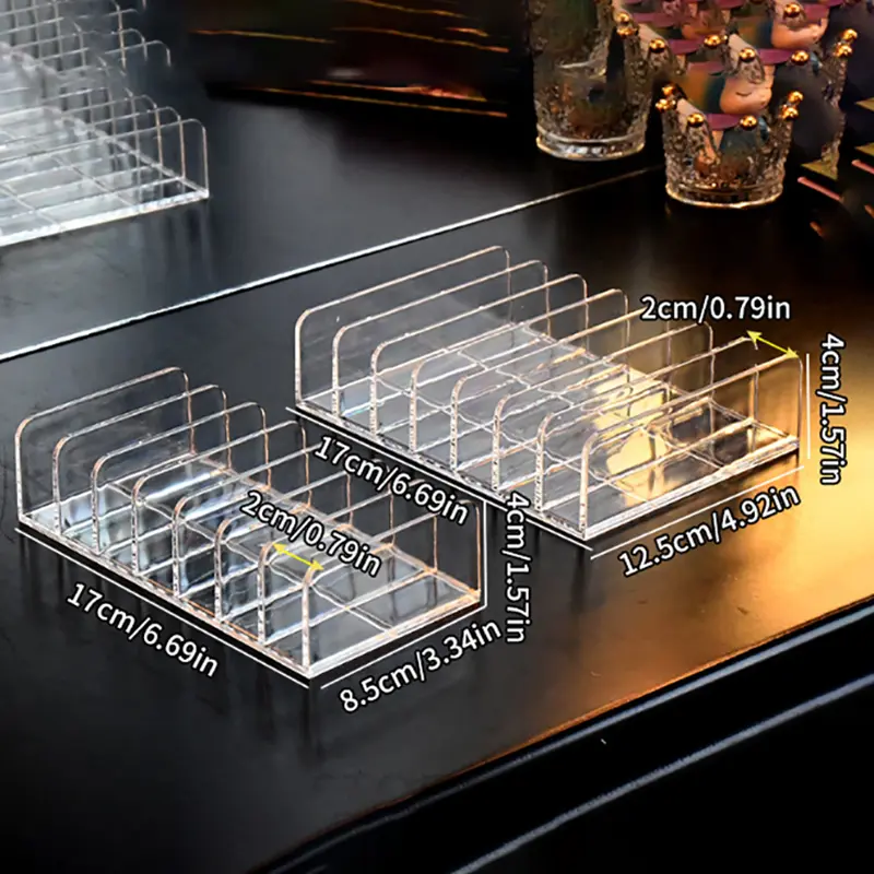 Acrylic Compact Eyeshadow Palette Organizer Display Tray Storage Box Cosmetics Rack Makeup Tools Holder Drawer Organizer Transparent Light