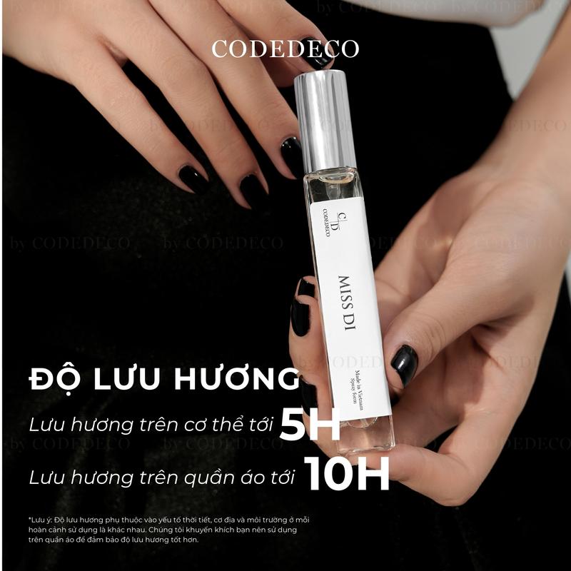 Product Introduction of Tinh dầu nước hoa nữ CODEDECO Miss Di 10ml dạng xịt Perfume Cosmetic 11