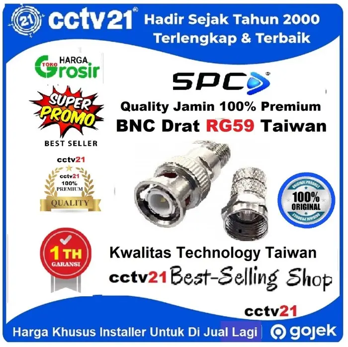 Connector Jack BNC DRAT Taiwan RG59 Bisa RG6 Harga Lagi Promo cctv21