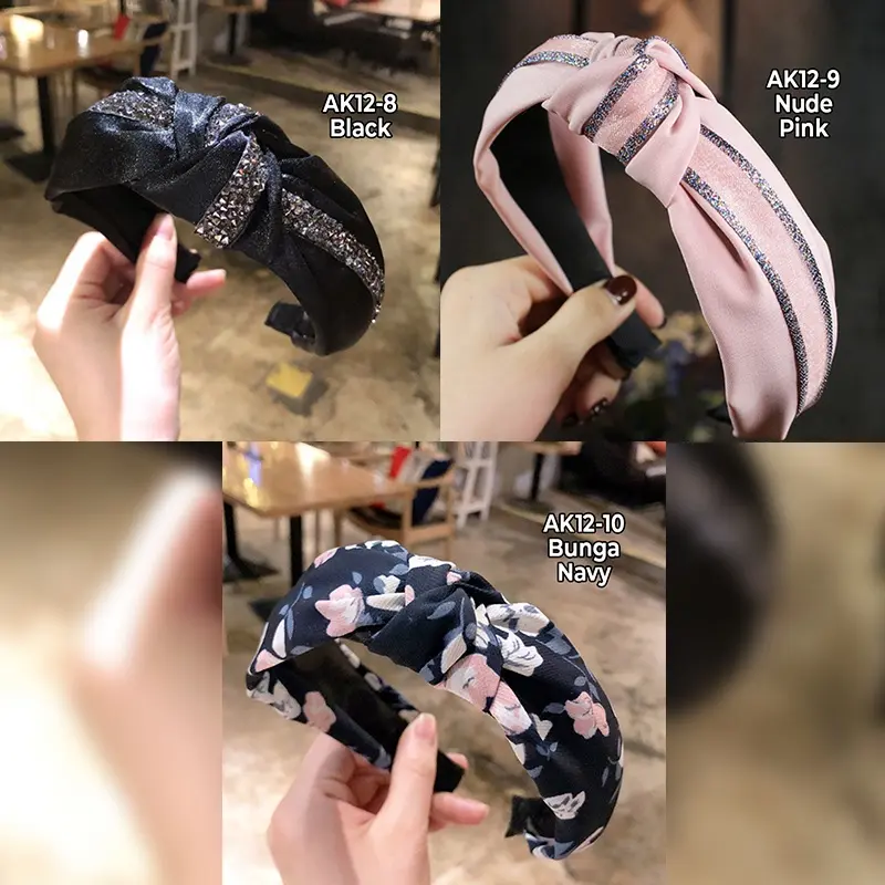 Bando Korea Wanita Dewasa Motif Lucu HeadBand Korea Bandana Kain Import Premium  Anak Aksesoris 3