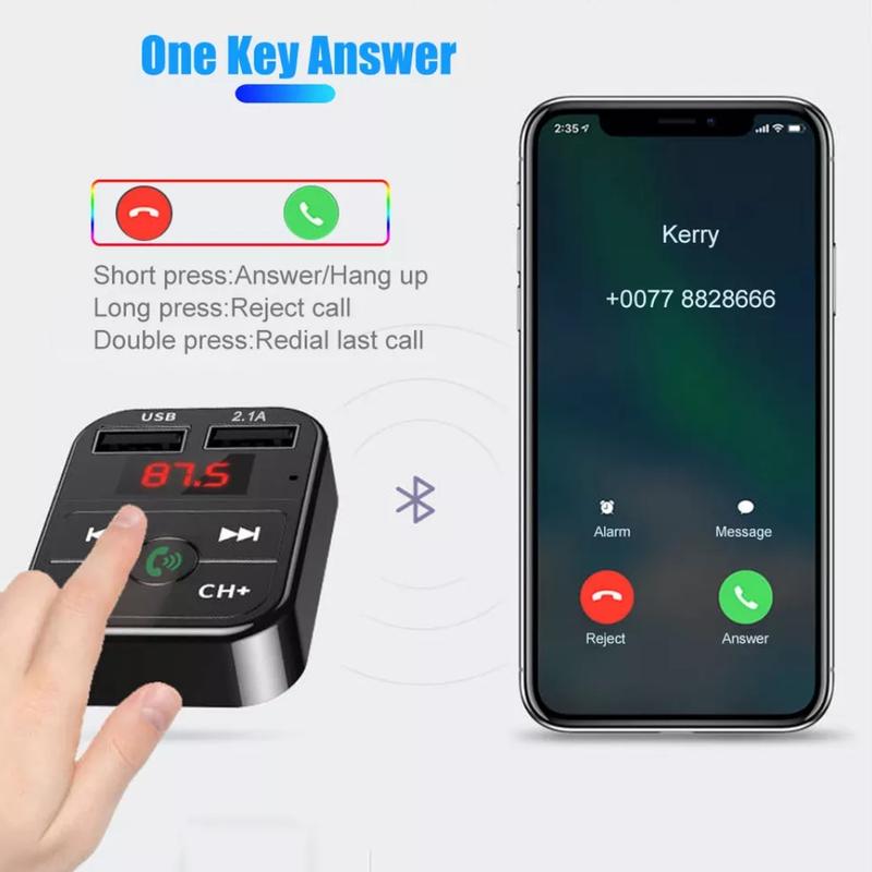 Universal B2 Dual USB Car Charger FM Transmitter Aux Modulator Bluetooth 3