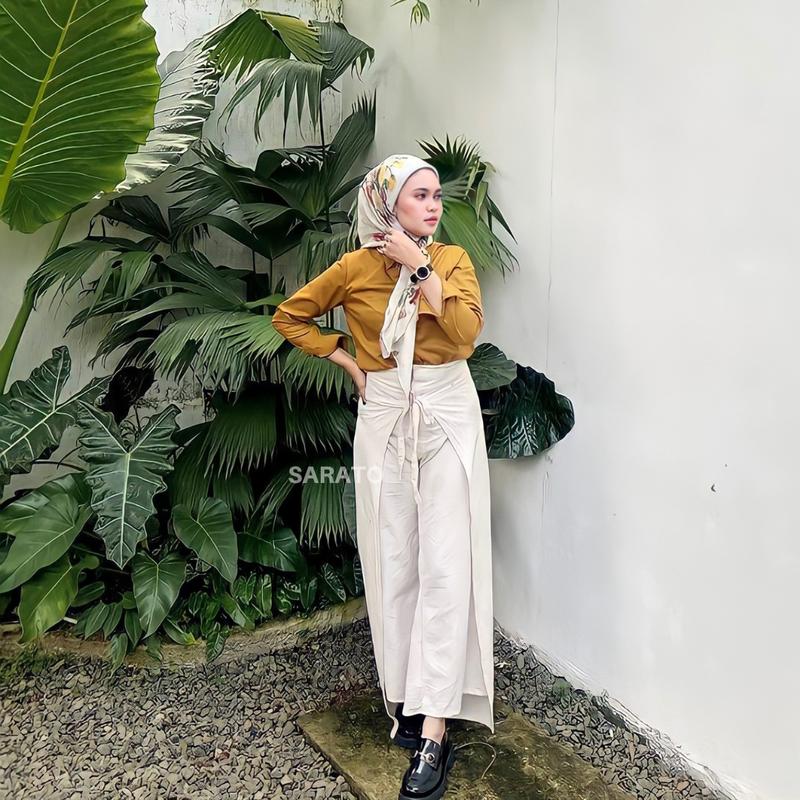 SARATO - Gia Wrap Pants Linen Premium / Celana Lilit Kulot 4