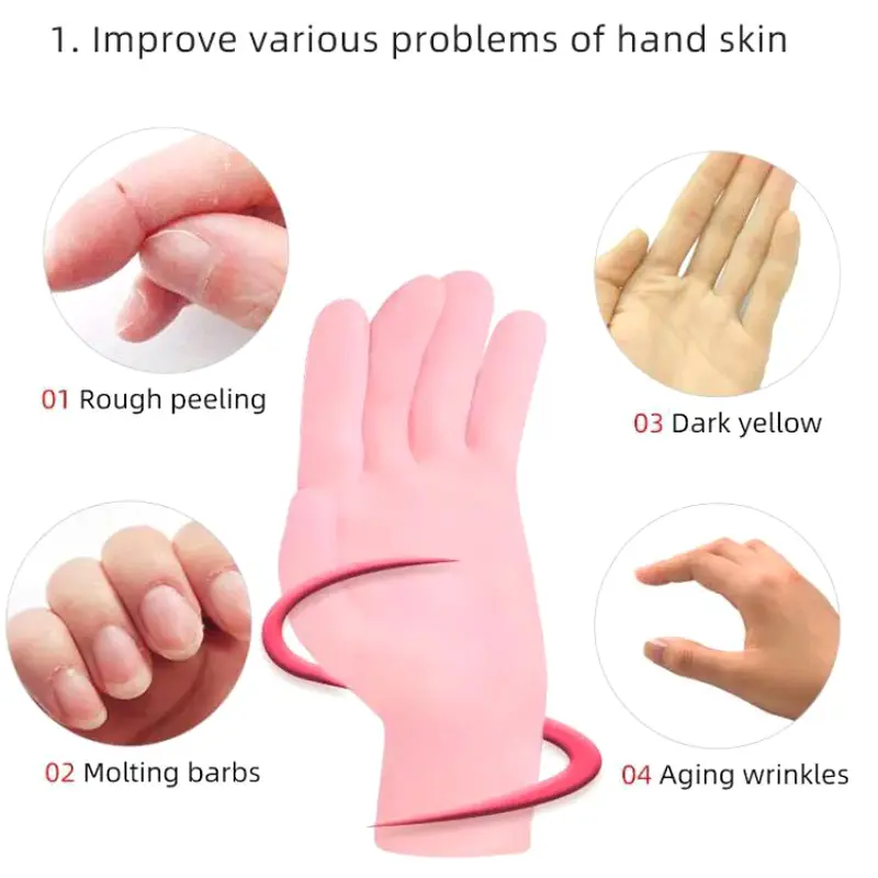 Tất Chăm Sóc Tay Găng Tay, Gel Silicon Dưỡng Ẩm, 1 Đôi, Chăm Sóc Da Tay, Bảo Vệ Tay, Chống Nứt Nẻ, Thích Hợp Cho Spa Và Sử Dụng Tại Nhà 5