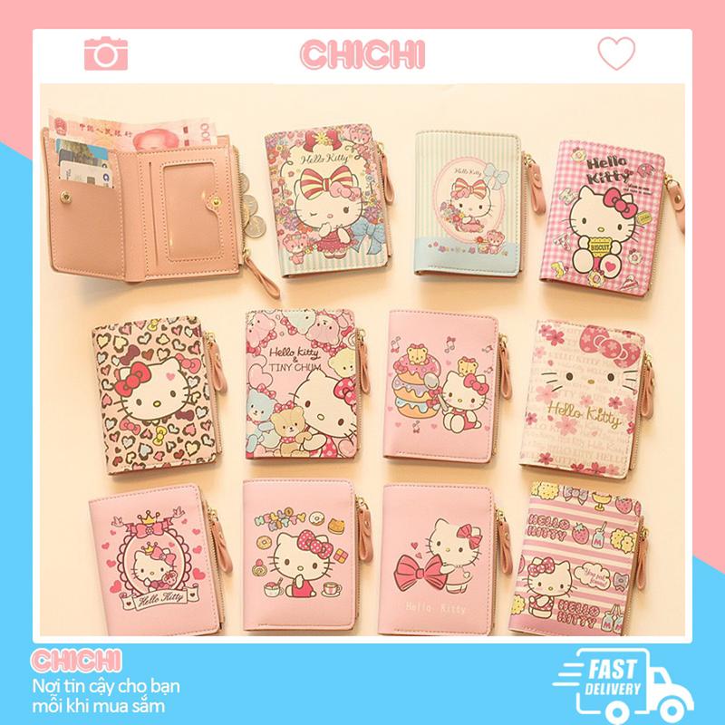 Ví nữ mini cầm tay ngắn cute dễ thương nhiều ngăn gấp 2 nhỏ gọn Hình Chữ Nhật ChiChi VN10 Wallet