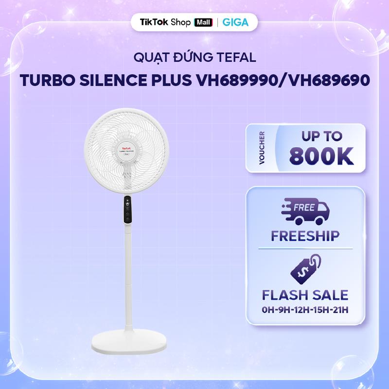 Quạt đứng Tefal Turbo Silence Plus VH689990/VH689690 - Điều chỉnh độ cao - Hẹn giờ 8 tiếng - Có kèm remote
