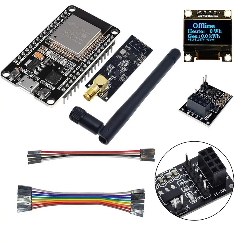 [123456789] Bộ mở Rộng Kit Tự Làm, OpenDTU, cho ESP32 và NRF24L01, Anten và Ổ Cắm Kabel, Có sẵn trong kho 2