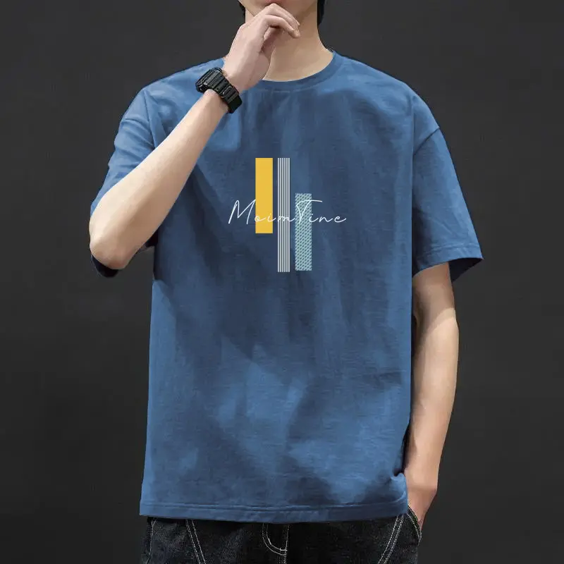 Men's Short-Sleeved T-shirt 2020 New Summer Trendy Korean Style Loose Bottoming Shirt Clothes T-shirt plus Size Teenagers