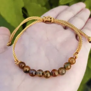 Gelang Tali Naga Emas Butir 6 mm