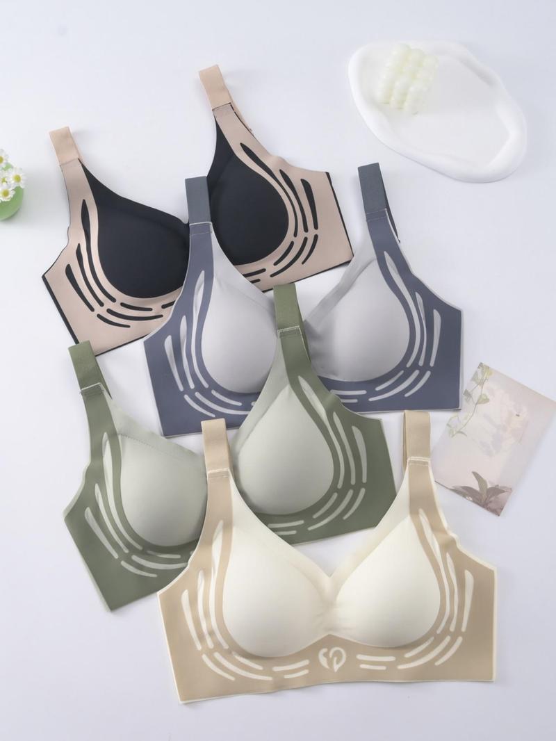 Product Introduction of Women's Colorblock Adjustable Strap Wireless Bra, Casual Comfortable Breathable Push Up Bra, Ladies Lingerie for All Seasons 9