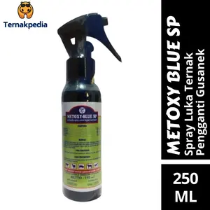 Metoxy Blue 250ml - Pengganti Limoxin Antiseptik Luka - Spray Untuk Luka Hewan - Metoxy Blue Spray